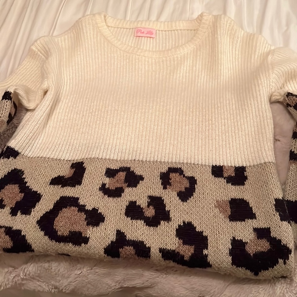 Pink Lily Cheetah Sweater